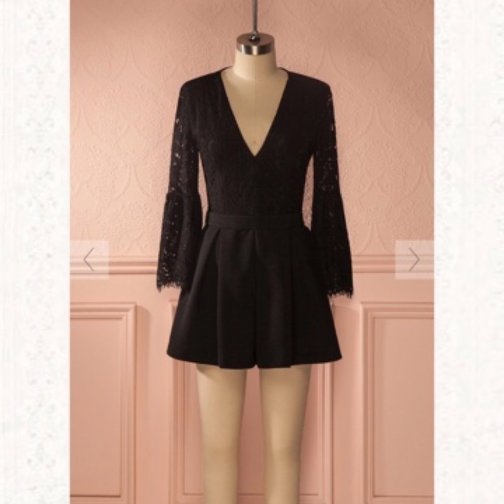 Elegant Black Lace Romper